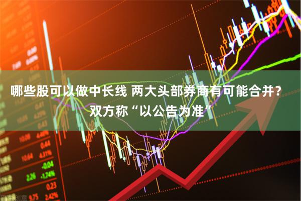 哪些股可以做中长线 两大头部券商有可能合并？ 双方称“以公告为准”