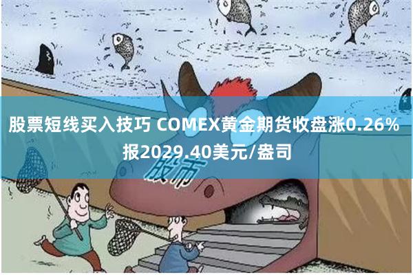 股票短线买入技巧 COMEX黄金期货收盘涨0.26% 报2029.40美元/盎司