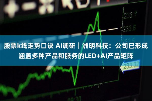 股票k线走势口诀 AI调研｜洲明科技：公司已形成涵盖多种产品和服务的LED+AI产品矩阵